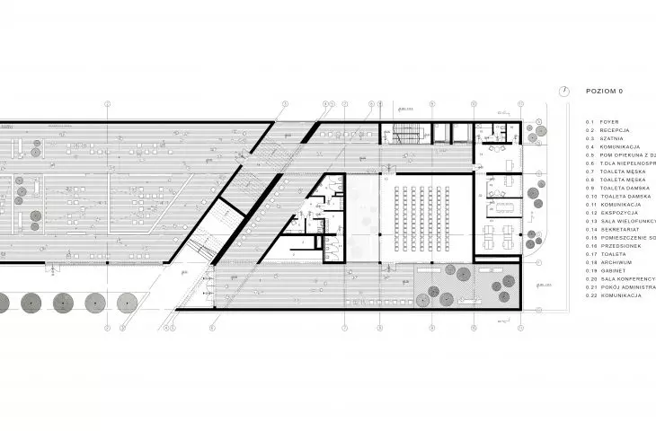 Projekt nowego obiektu muzeum w Treblince, rzut parteru