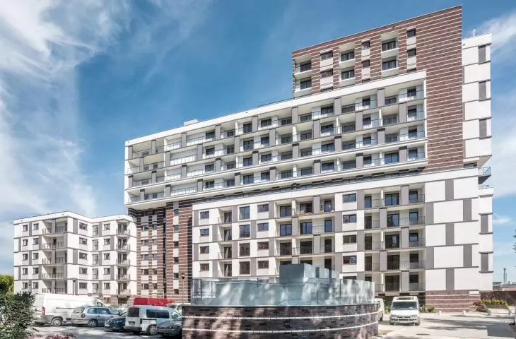 Krakowskie Tarasy we Wrocławiu, płytka LUZERN i płytka RHODOS na fudze antracytowej