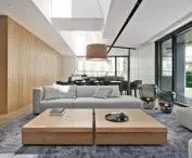 Slit House in Poznan, living room interior