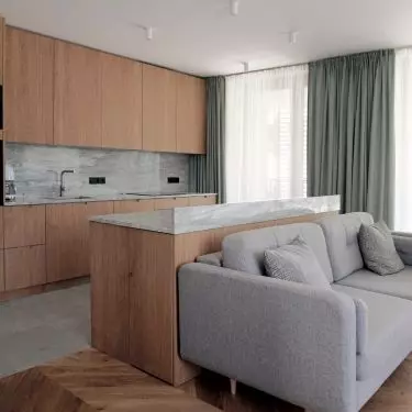 Kitchen with living room