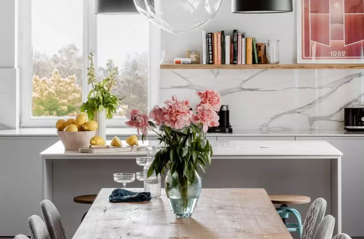 Dining room with eclectic character