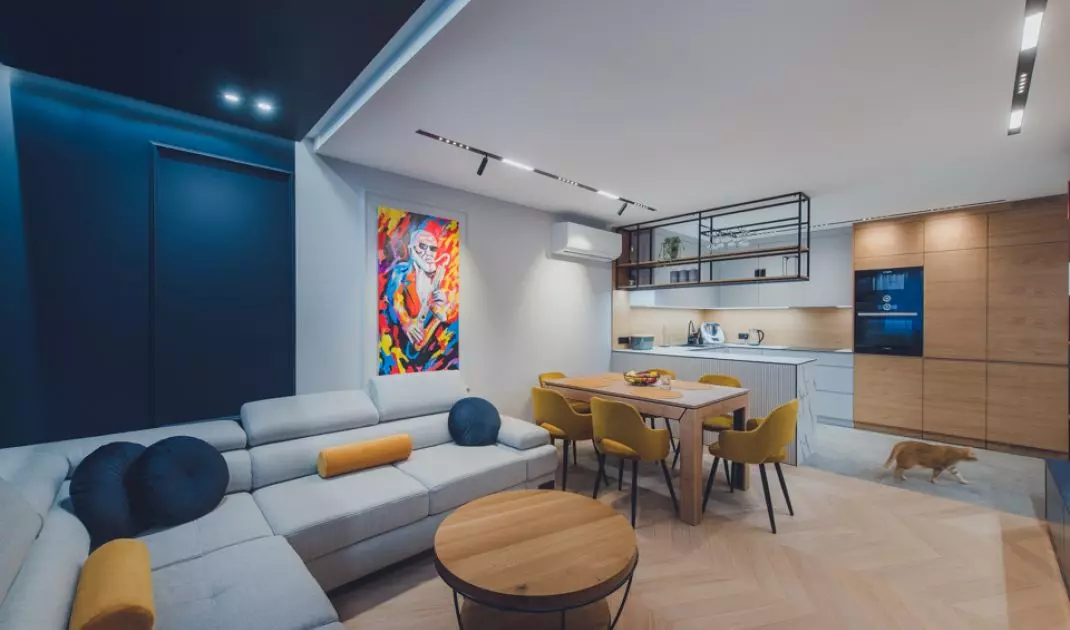 Living room and kitchen