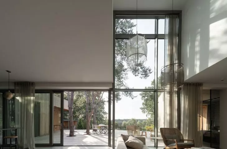 Terrace with lake house