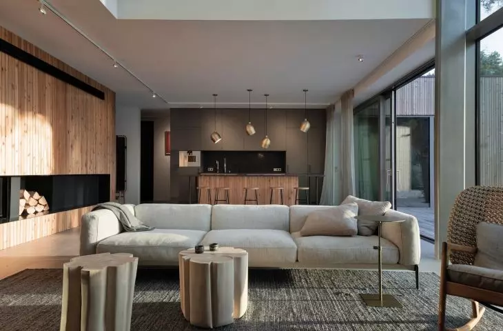 Terrace with lake house