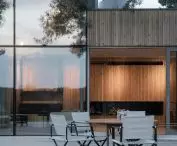 Terrace with lake house