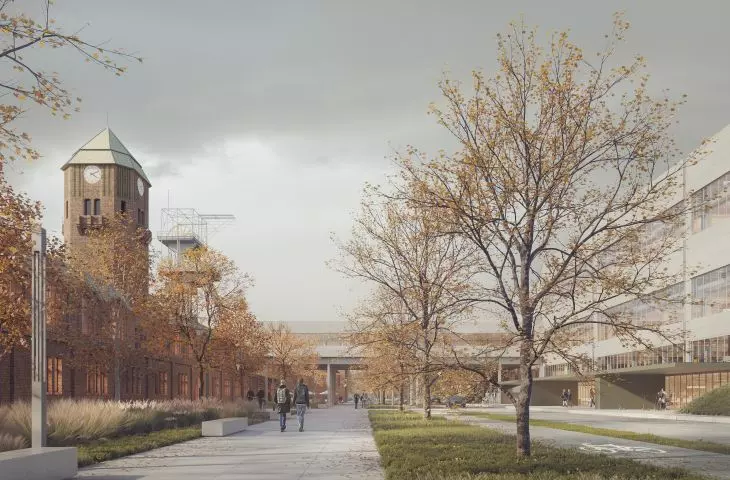 Widok z perspektywy ulicy Szopienickiej