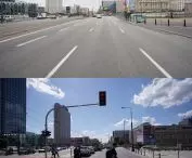Dmowski traffic circle - before and after