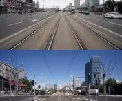 Dmowski traffic circle - before and after