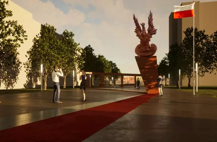 The monument was placed on a new pedestal
