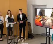Prezentacja projektu, od lewej: Jolanta Wilczewska, Magdalena Budziszewska, Tomasz Łaszczuk  