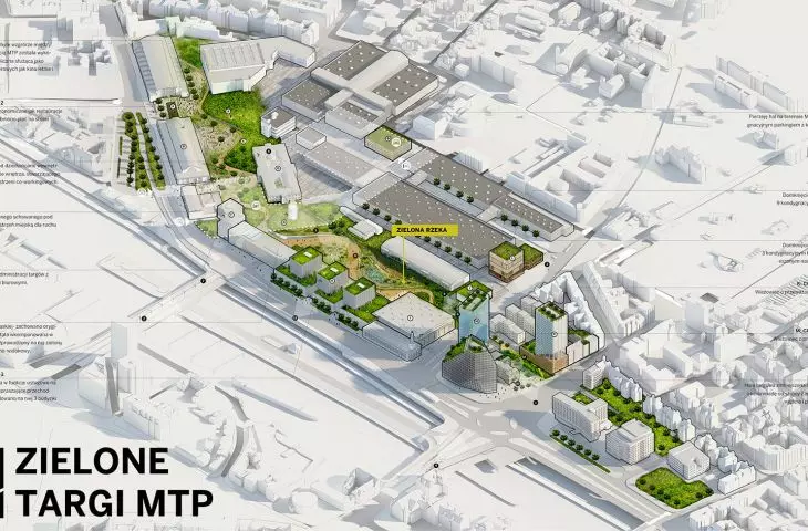 Projekt „Zielone Targi MTP”, aksonometria terenu