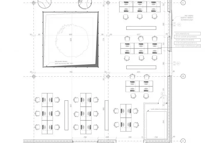 Fragment of the 1st floor plan of the office building