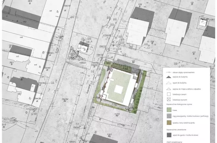 Office building design, site plan