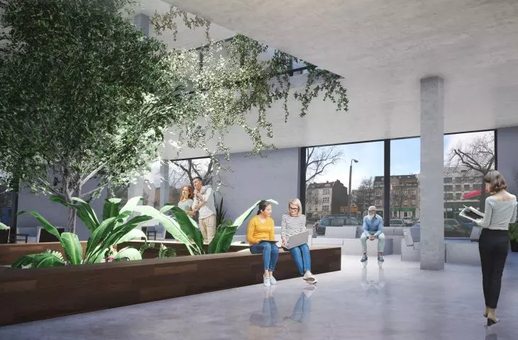Projekt biurowca w poznańskiej dzielnicy Jeżyce, wnętrze