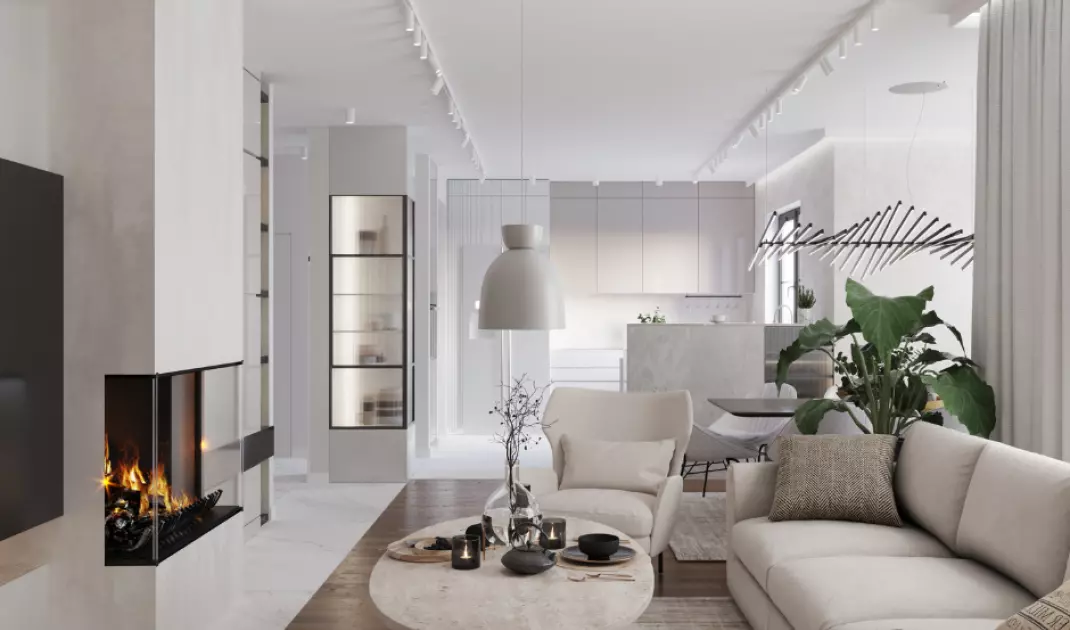 Salon, jadalnia i kuchnia