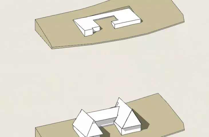 Projekt Ośrodka Kontemplacyjnego z Kaplicą, etapy powstawania bryły