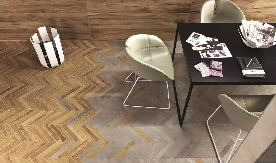 Gradient created from different colored parquet boards