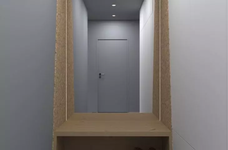 In the rooms there is a large closet with a mirror
