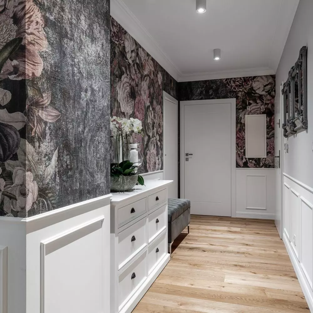 Hallway in classic style with artistic theme