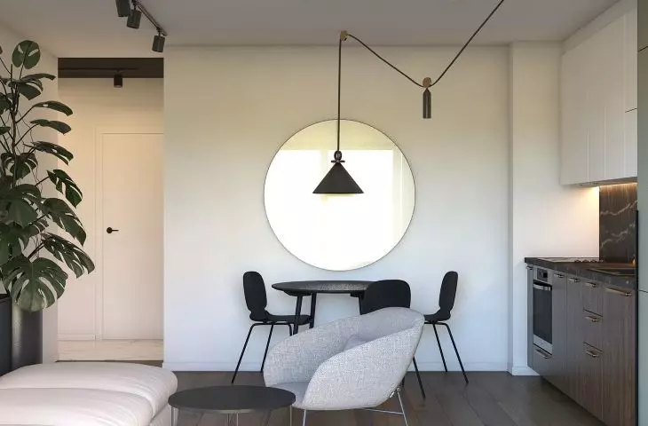 Small living room with kitchenette