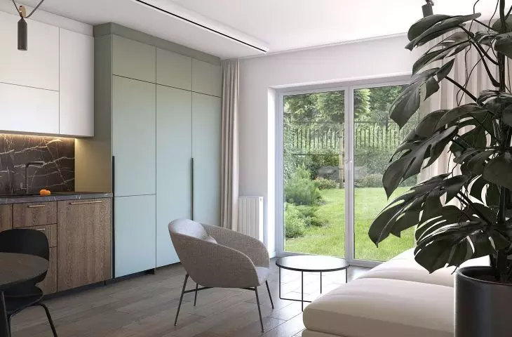 Kitchen cabinetry in an attractive color combination