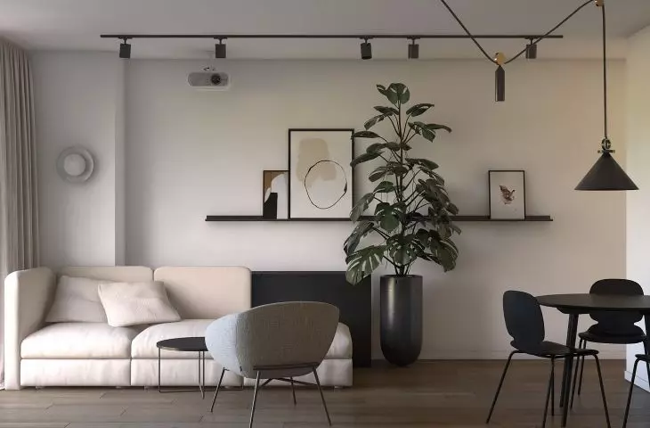 Living room combined with dining room