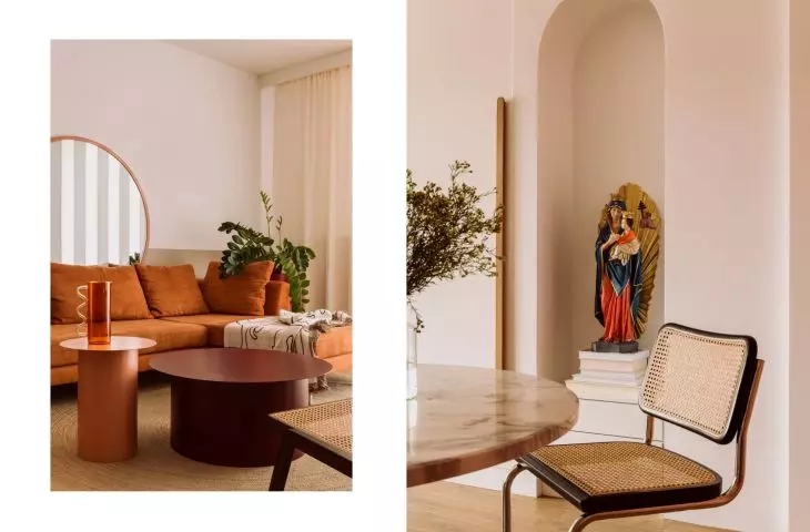 The architects literally introduced an element of Prague folklore into the interior - a high niche hiding a statue of Mary