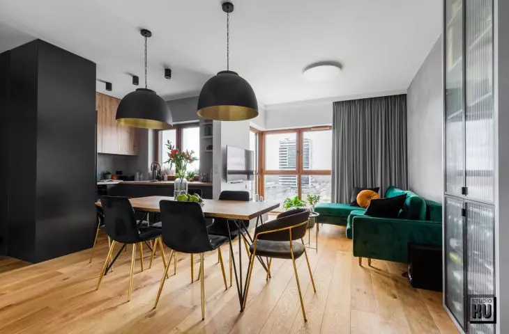 Living room and dining room