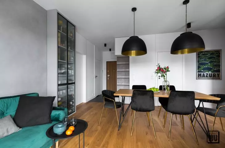 Living room and dining room