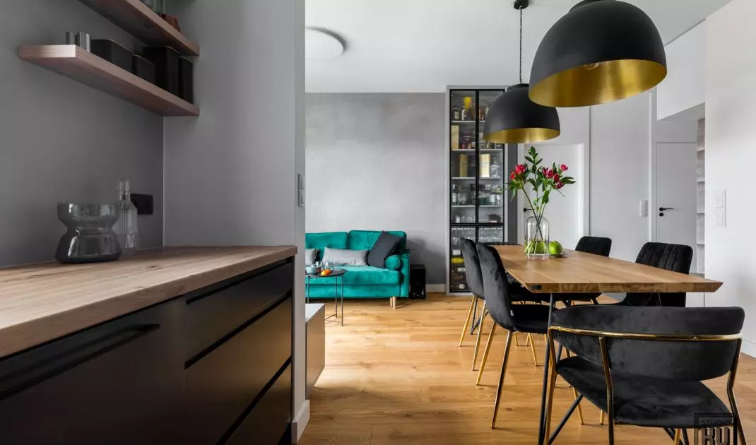 Kuchnia, salon i jadalnia