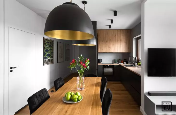 Dining room and kitchen