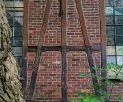 A half-timbered wall on Sienkiewicza Street