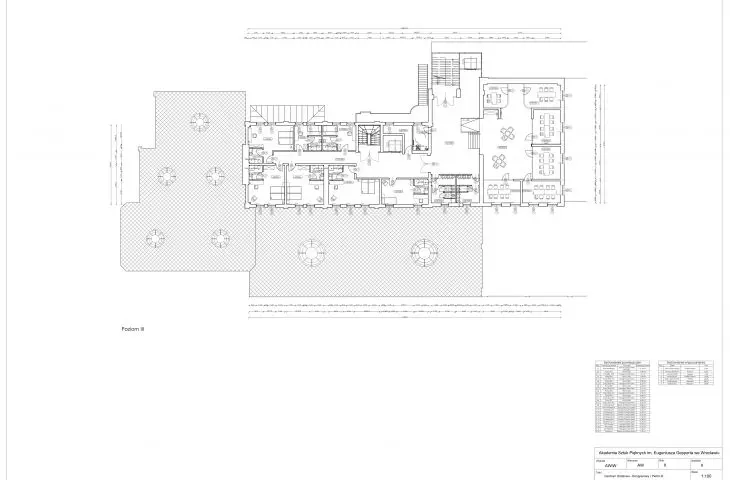 Interior adaptation project of Browar Mieszczański in Wrocław, 3rd floor plan