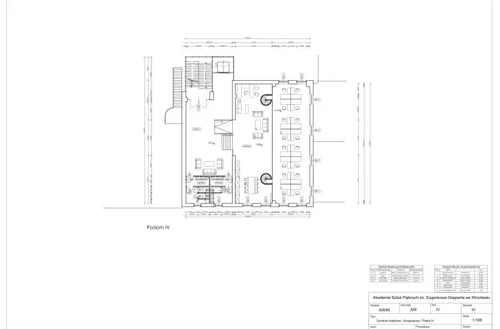Interior adaptation project of Browar Mieszczański in Wrocław, 4th floor plan