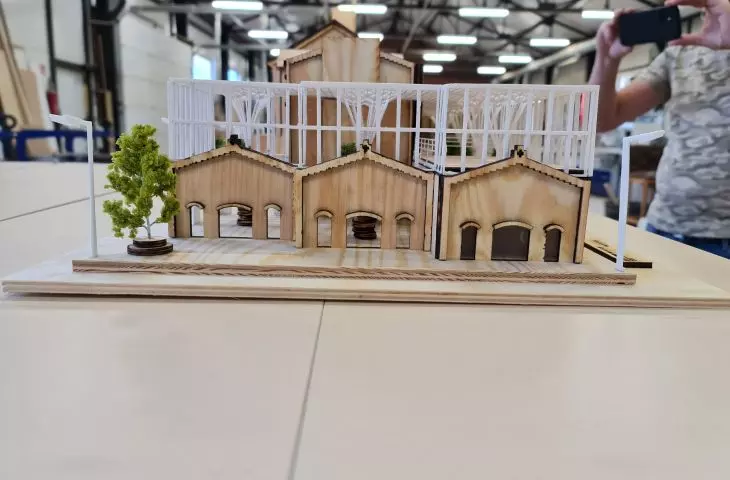 Interior adaptation project of Browar Mieszczański in Wrocław, photo of mockup