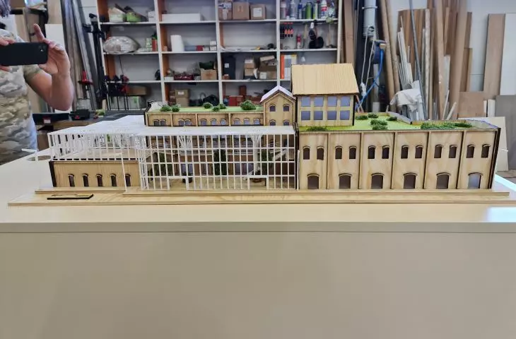 Projekt adaptacji wnętrz Browaru Mieszczańskiego we Wrocławiu, makieta