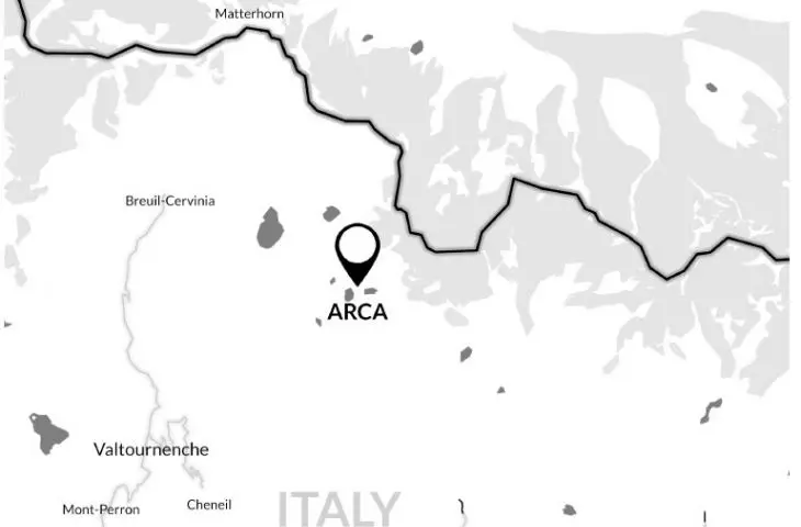 ARCA project could be built in the Italian Alps, near the Matterhorn peak