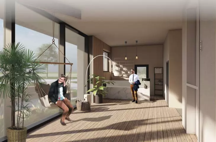I Nagroda w konkursie na projekt Domu Sportowca, wnętrze
