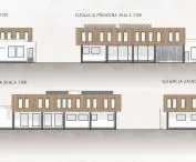 I Nagroda w konkursie na projekt Domu Sportowca, elewacje