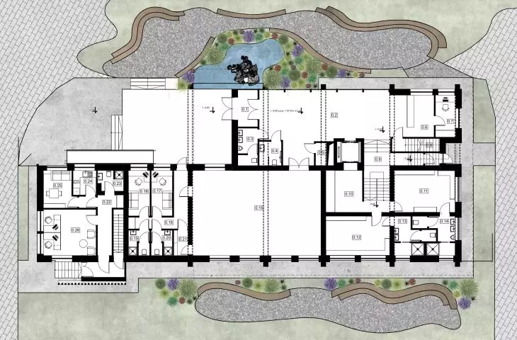 I Nagroda w konkursie na projekt Domu Sportowca, rzut