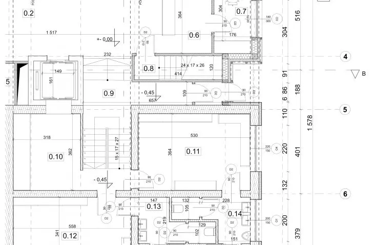 I Nagroda w konkursie na projekt Domu Sportowca, fragment rzutu
