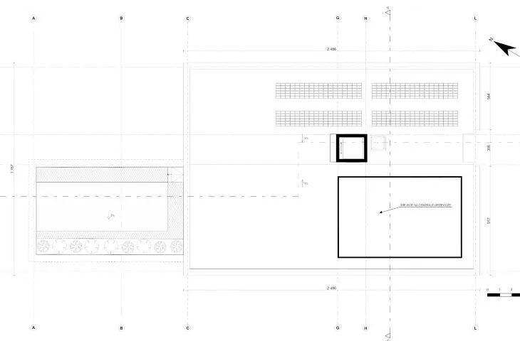 I Nagroda w konkursie na projekt Domu Sportowca, rzut dachu