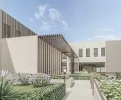 Wyróżnienie honorowe w konkursie na projekt Domu Sportowca, otoczenie budynku