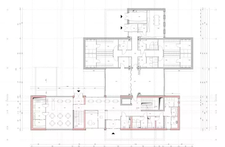 Wyróżnienie honorowe w konkursie na projekt Domu Sportowca, rzut parteru