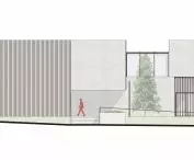 Wyróżnienie honorowe w konkursie na projekt Domu Sportowca, elewacja wschodnia
