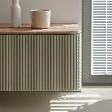 Aesthetic dresser suspended in the living room