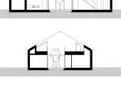 Dom z atrium w Gliwicach projektu INOSTUDIO architekci – rzuty, przekroje, elewacje