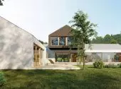 Dom „Wisząca stodoła” na górskiej działce w Beskidach autorstwa INOSTUDIO