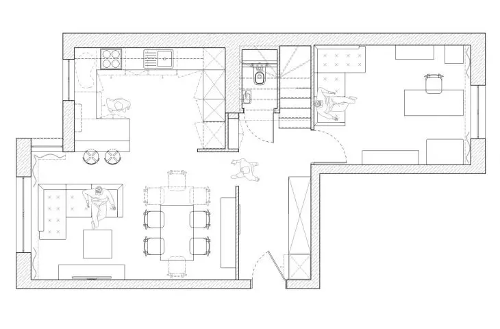 Apartment in Wroclaw, first floor plan