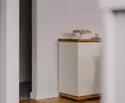 A fragment of the living room and wooden floor